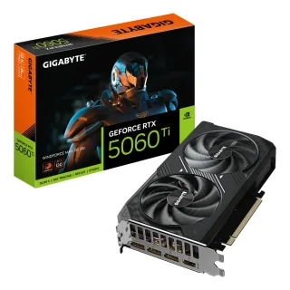 Gigabyte NVIDIA GeForce RTX 5060 Ti WINDFORCE MAX OC 8GB GDDR7 Graphics Card, 4608 CUDA Cores, 2587 MHz Core Clock, Dual Fan, 3x DisplayPorts / 1x HDMI Port