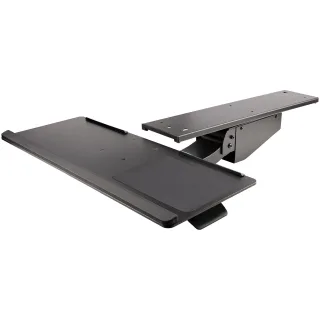 StarTech Under Desk Keyboard Tray, Full Motion & Height Adjustable Keyboard and Mouse Tray, 10" x 26" Platform, Ergonomic Sliding Computer Keyboard Holder with Mouse Pad & Wrist Rest - Desk Mount Keyboard Tray - Keyboard/mouse tray - under-desk mountable - black