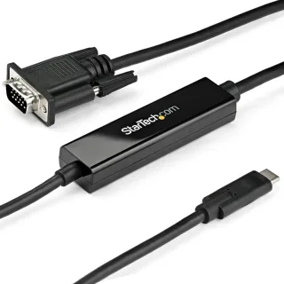 StarTech 3ft (1m) USB C to VGA Cable, 1920x1200/1080p USB Type C to VGA Video Active Adapter Cable, Thunderbolt 3 Compatible, Laptop to VGA Monitor/Projector, DP Alt Mode HBR2 Cable - 1m USB-C Video Cable (CDP2VGAMM1MB)