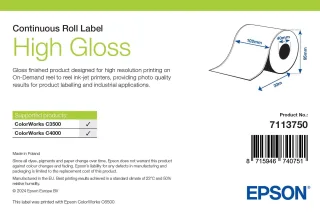 Epson 7113750 High Gloss Label Continuous Roll 102MM X 33M