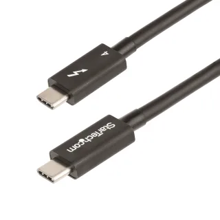 StarTech 1.6ft (50cm) Thunderbolt 4 Cable, 40Gbps, 100W Power Delivery, 4K/8K Video Support, Intel-Certified Thunderbolt Cable - Compatible w/ USB4/Thunderbolt 3/USB 3.2/USB Type-C/DisplayPort (TBLT4MM50CM) - Thunderbolt cable - Thunderbolt 4 (M) to Thunderbolt 4 (M) - USB4/Thunderbolt 3/USB 3.2/USB Type-C/DisplayPort - 50 cm - 4K support, 8K support, passive, USB Power Delivery (100W) - black