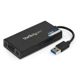 Startech USB 3.0 to HDMI Adapter, 4K 30Hz Ultra HD, DisplayLink Certified, USB Type-A to HDMI Display Adapter Converter for Monitor, External Video & Graphics Card, Mac & Windows - USB to HDMI Adapter (USB32HD4K) - Adapter cable - TAA Compliant - USB Type A male to HDMI female - 20 cm - black - USB power + audio - for P/N: HDDVIMM3, HDMM12, HDMM15, HDMM1MP, HDMM2MP, HDMM3, HDMM3MP, HDMM50A, HDMM6, HDPMM50