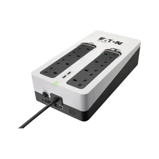 Eaton 3S Gen2 - UPS - BS, (4) UK, (4) UK surge only, USB charge (2), tower - AC 220/230/240 V - 510 Watt - 850 VA - 1-phase - 9 Ah - USB - output connectors: 8 - United Kingdom - black / white