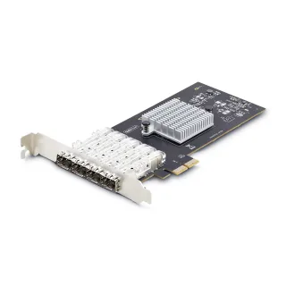 Startech 4-Port GbE SFP Network Card, PCIe 2.0 x2, Intel I350-AM4 4x 1GbE Controller, 1000BASE Copper/Fiber Optic, Quad-Port Gigabit Ethernet NIC, Desktop/Server Backplanes - Windows and Linux Compatible (P041GI-NETWORK-CARD)