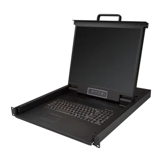 StarTech Rackmount KVM Console, Single Port VGA KVM with 19" LCD Monitor for Server Rack, Fully Featured Universal 1U LCD KVM Drawer with Cables & Hardware, USB Support, 50,000 MTBF - LCD KVM Concole Drawer (RKCONS1901)