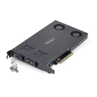 Startech Dual-Bay M.2 NVMe SSD Removable Mobile Rack for PCIe x8 Slot - Interface adapter - M.2 - M.2 NVMe Card / PCIe (NVMe) - PCIe 4.0 x8 - black