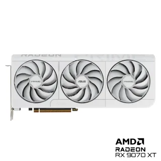 ASUS PRIME - OC Edition - graphics card - Radeon RX 9070 XT - 16 GB GDDR6 - PCI Express 5.0 - 3 x DisplayPort, HDMI - white - box