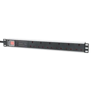 Intellinet 715195 19" PDU 1U 6-WAY UK AC Surge Protection
