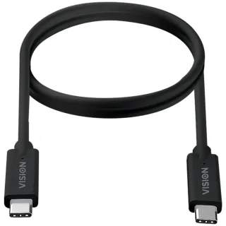 2 m USB C cable - USB 3.2 gen 1 10 gbps - supports 5 a charging current - USB C 3.2 (m) to USB C 3.2 (m) - outer diameter 5 mm - 32 + 24 awg - black
