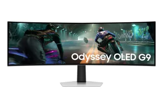 Samsung Odyssey OLED G9 S49DG912SU - G91SD Series - OLED monitor - gaming - curved - 49" - 5120 x 1440 Dual Quad HD @ 144 Hz - 250 cd/m² - 1000000:1 - DisplayHDR 400 True Black - 0.03 ms - DisplayPort, Micro HDMI, HDMI - silver