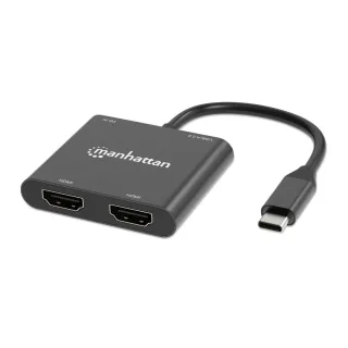 Manhattan 154321 USB-C Dual HDMI/USB-A Cable Dual 4K/30HZ Single 4K/60HZ 15CM