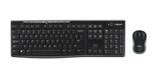 Logitech MK270 Wireless Keyboard and Mouse Combo for Windows, 2.4 GHz Wireless, Compact Mouse, 8 Multimedia and Shortcut Keys for PC and Laptop, QWERTY UK English Layout, Black
