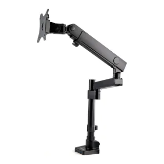 Startech Desk Mount Monitor Arm with 2x USB 3.0 ports, Pole Mount Full Motion Single Arm Monitor Mount up to 17.6lbs/8kg VESA Display, Ergonomic Articulating Monitor Arm, Clamp/Grommet - Small Footprint Design (ARMPIVOT2USB3) - Mounting kit (articulating arm, desk clamp mount, grommet clamp) - for Monitor - heavy duty aluminium - black - screen size: 17"-34" - desk-mountable