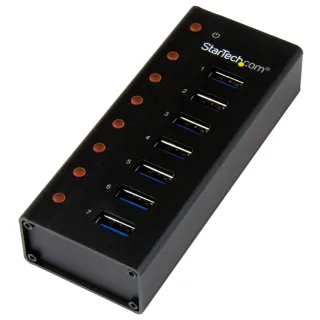 Startech 7 Port USB 3.0 Hub (5 Gbps) - Metal Enclosure - Desktop or Wall Mountable - Rugged & industrial Powered USB Expander and Splitter Hub (ST7300U3M) - Hub - 7 x SuperSpeed USB 3.0 - desktop, wall-mountable - for P/N: BNDTBUSB3142, PEXUS313AC2V, PEXUSB311A1E, PEXUSB312A2, PEXUSB314A2V, PEXUSB314A2V2