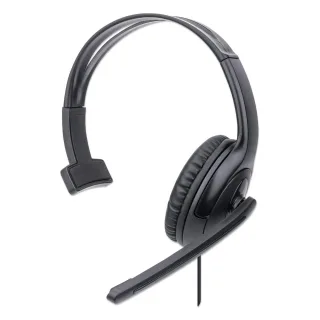 Manhattan 179874 Headset Mono USB-A Over-ear- Retail Box Adjustable Microphone