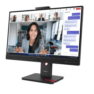 Lenovo ThinkVision T27qd-4v - LED monitor - 27" - 2560 x 1440 QHD @ 120 Hz - IPS - 350 cd/m² - 1500:1 - 4 ms - HDMI, 2xDisplayPort, 2xUSB-C - speakers - eclipse black