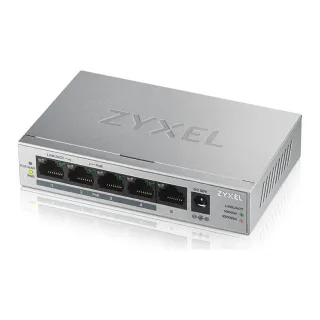 Zyxel GS1005HP - Switch - unmanaged - 4 x 10/100/1000 (PoE+) + 1 x 10/100/1000 - desktop, wall-mountable - PoE (60 W)