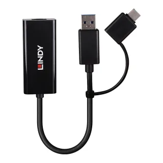 Lindy USB 3.2 Gen 1 Gigabit Ethernet Converter, Bus-Powered, No External Power Supply Required