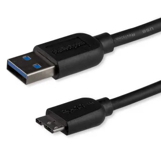 StarTech 3m 10ft Slim USB 3.0 A to Micro B Cable M/M - Mobile Charge Sync USB 3.0 Micro B Cable for Smartphones and Tablets (USB3AUB3MS)