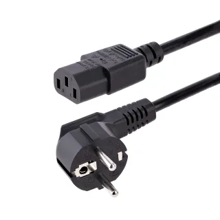 StarTech 3m (10ft) Computer Power Cord, 18AWG, EU Schuko to C13 Power Cord, 10A 250V, Black Replacement AC Cord, TV/Monitor Power Cable, Schuko CEE 7/7 to IEC 60320 C13 Power Cord - PC Power Supply Cable (713E-3M-POWER-CORD) - Power cable - power CEE 7/7 (P) angled to power IEC 60320 C13 - AC 250 V - 10 A - 3 m - molded - black - Europe