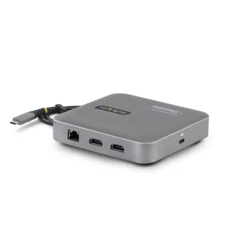 Startech Universal USB C multiport adapter - Apple M1/M2 Dual Display compatible - DisplayLink Cert Dual 4K 60Hz HDMI 2.0b - 1xA/1xC USB 3.2 10Gbps hub | 100W PD charging - Type-C Mini docking station - Power adapter/bus powered - Win/Chrome/macOS - Docking station - USB-C / USB4 / Thunderbolt 3 / Thunderbolt 4 - 2 x HDMI - 1GbE