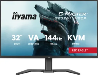iiyama G-MASTER Red Eagle GB3261UHSCP-B1 - LED monitor - gaming - 32" (31.5" viewable) - 3840 x 2160 4K @ 144 Hz - VA - 400 cd/m² - 3000:1 - HDR10 - 0.6 ms - 2xHDMI, DisplayPort, USB-C - speakers - black, matte