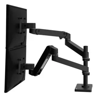 Ergotron LX Pro - Mounting kit (dual stacking arm) - modular - for 2 LCD displays - aluminium - black - screen size: up to 27" - desk-mountable