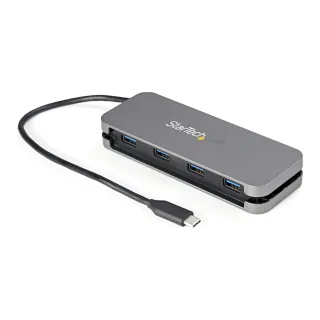 Startech 4 Port USB C Hub - 4x USB-A - 5Gbps USB 3.0 Type-C Hub (USB 3.2/3.1 Gen 1) - Bus Powered - 11" Long Cable w/ Cable Management (HB30CM4AB) - Hub - 4 x USB 3.2 Gen 1 - desktop