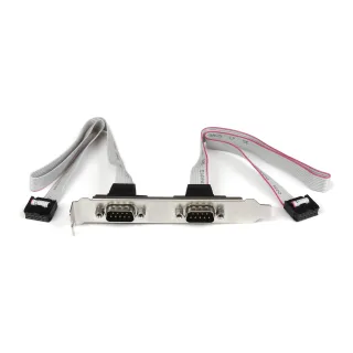 StarTech 2 Port 16in DB9 Serial Port BRacket to 10 Pin Header - DB9 bRacket - DB9 Header - Serial Port bRacket (PLATE9M2P16) - Serial panel - DB-9 (M) to 10 PIN IDC (F) - 40.64 cm - grey