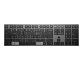 HP 725 - Keyboard - multi-device, rechargeable, powered by SuperCapacitor - full size - wireless - Bluetooth, 2.4 GHz - QWERTY - International English - nightfall black