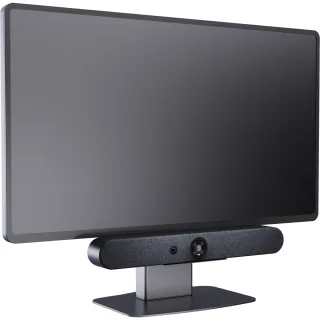 Large Display desk stand - for Microsoft Teams Rooms Express installations - fits display 37 to 65" with VESA sizes up to 600 x 400 - designed for express install for Microsoft teams rooms - avoids need for floor stand or wall mount - includes video bar shelf - mini PC can stow in column - cable management - swl 25 kg - black