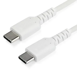 StarTech 2m USB C Charging Cable, Durable Fast Charge & Sync USB 2.0 Type C to USB C Laptop Charger Cord, TPE Jacket Aramid Fiber M/M 60W White, Samsung S10, S20 iPad Pro MS Surface - Heavy Duty and Rugged - USB cable - USB-C (M) straight to USB-C (M) straight - Thunderbolt 3 / USB 2.0 - 2 m - white