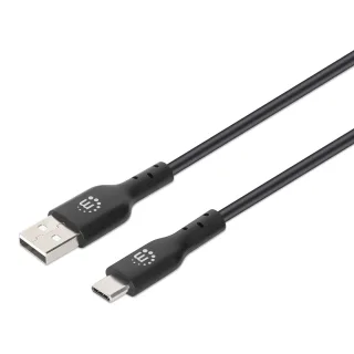 Manhattan 353298 USB-C to USB-A Cable 1M- Male/Male 480MBPS (USB 2.0) Blac