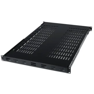 Startech 1U Adjustable Vented Server Rack Mount Shelf - 175lbs - 19.5 to 38in Deep Universal Tray for 19" AV/ Network Equipment Rack (ADJSHELF) - Rack shelf - black - 1U - 19" - for P/N: CABSCRWS1224, RK1536BKF, RK1836BKF, RK3236BKF, RK4236BKB, RK4242BK24, RK4242BK30