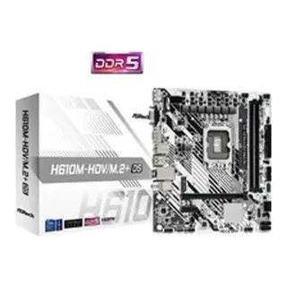 ASRock H610M-HDV/M.2+ D5 Intel 1700 Socket Motherboard, Micro-ATX, 2x DDR5 Slots, 1x M.2 Socket, 1x USB-C Port, GbE LAN, 1x D-Sub / 1x DisplayPort / 1x HDMI Port