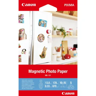 Canon Magnetic Photo Paper MG-101 - Glossy - 13 mil - 100 x 150 mm - 670 g/m² - 178 lbs - 5 sheet(s) magnetic photo paper - for PIXMA TS7450i