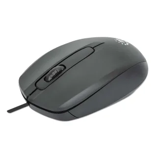 Manhattan 190190 Comfort Ii USB Wired Mouse- Black USB-A 1000DPI 3X Buttons