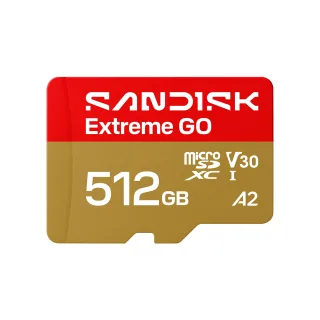 SanDisk Extreme Go - Flash memory card - 512 GB - A1 / Video Class V30 / UHS-I U3 - microSDXC UHS-I