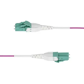 Startech 7m (23ft) LC/LC (UPC) OM4 Multimode Fiber Optic Cable, OFNR - Patch cable - LC/UPC duplex multi-mode (M) to LC/UPC duplex multi-mode (M) - 7 m - 7 m - 1.6 mm - fibre optic - duplex - 50 / 125 micron - OM4 - OFNR - jumper - erika violet