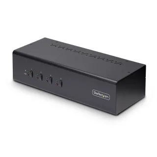 Startech 4-Port Dual-Monitor DisplayPort KVM Switch, 4K 60Hz, 2x USB 5Gbps Hub Ports, 2x USB 2.0 HID Ports, Hotkey and Push-Button Switching, TAA Compliant - 3.5mm Audio, HDCP (P4DD46A2-KVM-SWITCH)