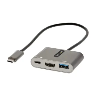 Startech USB C Multiport Adapter, USB-C to HDMI 4K Video, 100W Power Delivery Passthrough Charging, 2-Port USB 3.0 Hub 5Gbps (1xType-C/1xA), USB-C Mini Dock, USB-C Travel Dock - Portable Laptop Docking Station - Docking station - USB-C / Thunderbolt 3 / Thunderbolt 4 - HDMI