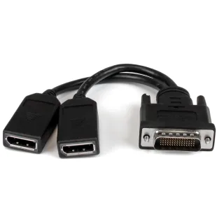 StarTech DMS-59 to DisplayPort - 8in - DMS 59 to 2x DP - Y Cable - DMS-59 Adapter - DisplayPort Splitter Cable - LFH Cable (DMSDPDP1)