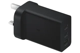 Samsung EP-T6530 - Power adapter - universal - 65 watt - 3 A - SFC 2.0, PD 3.0, AFC - 3 output connectors (2 x USB-C, USB) - black