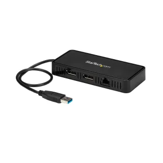 Startech USB 3.0 Mini Dock, Dual Monitor USB-A Docking Station w/ DisplayPort 4K 60Hz Video & Gigabit Ethernet, 1ft (30cm) Cable, Portable USB 3.1 Gen 1 Type-A Laptop Adapter, 4K Dock - DisplayLink Mini Dock (USBA2DPGB) - Docking station - USB - 2 x DP - 1GbE
