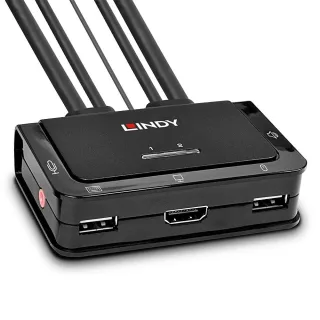 Lindy 42340 2 Port HDMI USB 2.0 Audio KVM Switch Compact