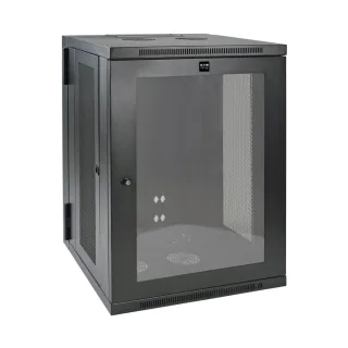 Eaton Tripp Lite Series 18U Wall Mount Rack Enclosure Server Cabinet w Hinged Acrylic Window - Rack cabinet - wall mountable - black - 18U - 19"