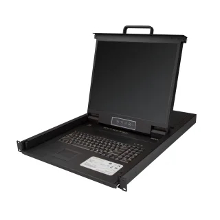 StarTech 8 Port Rackmount KVM Console with 6ft Cables, Integrated KVM Switch with 19" LCD Monitor, Fully Featured 1U LCD KVM Drawer- OSD KVM, Durable 50,000 MTBF, USB + VGA Support - 19in. LCD KVM Console (RKCONS1908K)