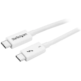 StarTech 1.6ft (50cm) Thunderbolt 3 Cable, 40Gbps, 100W PD, 4K/5K Video, Thunderbolt-Certified, Compatible w/ TB4/USB 3.2/DisplayPort - Thunderbolt cable - USB-C (M) to USB-C (M) - USB 3.1 Gen 2 / Thunderbolt 3 / DisplayPort 1.2 - 50 cm - 4K support - white