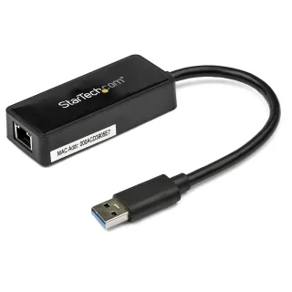 Startech USB 3.0 Ethernet Adapter - USB 3.0 Network Adapter NIC with USB Port - USB to RJ45 - USB Passthrough (USB31000SPTB) - Network adapter - USB 3.0 - Gigabit Ethernet - black - for P/N: TB33A1C
