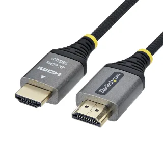 Startech - Premium High Speed - HDMI cable with Ethernet - HDMI male to HDMI male - 3 m - shielded - black & silver - 1440p (UWQHD) support 144Hz, 4K60Hz support, Audio Return Channel (ARC), braided, HDR10 support, ultra flexible, up to 18 Gbps data transfer rate, high-flex, passive